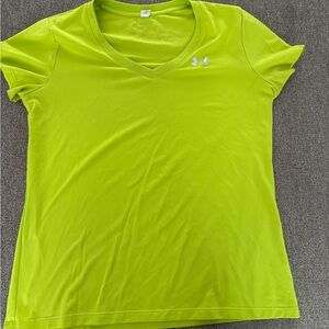 Under Armour Women's Bright Green V-Neck Tee